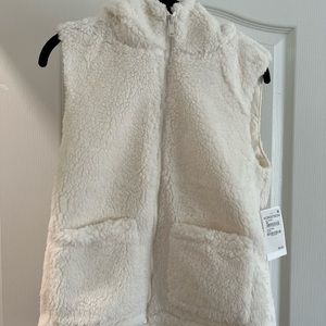 Nordstrom Girls Hooded Fuzzy Vest SZ XL